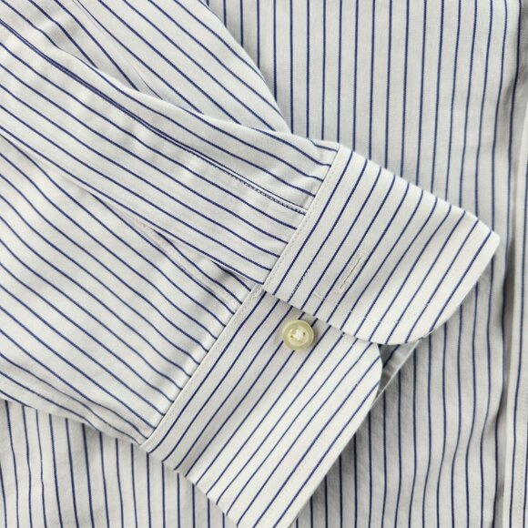 Brooks Brothers Non-Iron Blue 16 36 Cotton Point Slim Striped Shirt Button Up - Picture 9 of 16